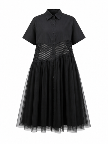 Audacious Mesh Patchwork Maxi Dress