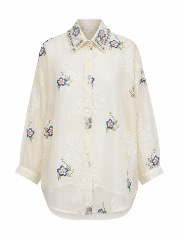 Radiant Embroidered Beaded Blouse