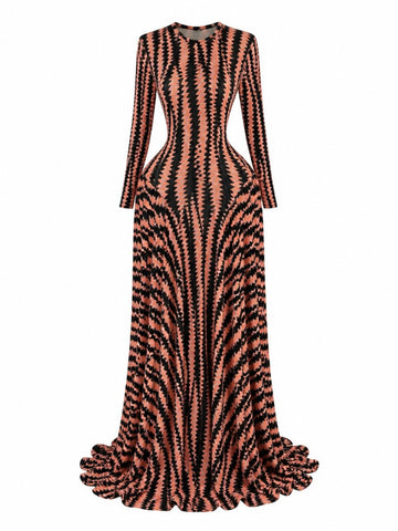 Fierce Striped Pleated Maxi Dress