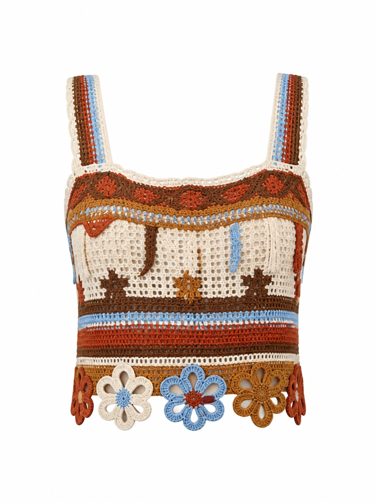 Free Spirit Flower Crochet Cami