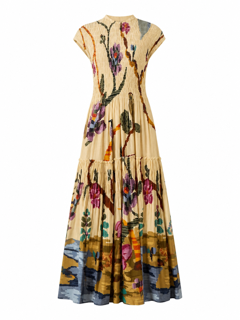 Wanderlust Printed Tiered Maxi Dress