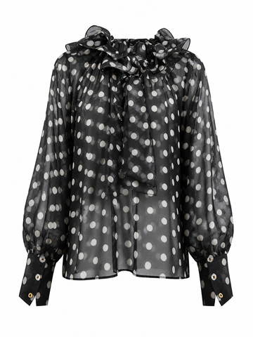 Liberated Ruffled Printed Chiffon Blouse