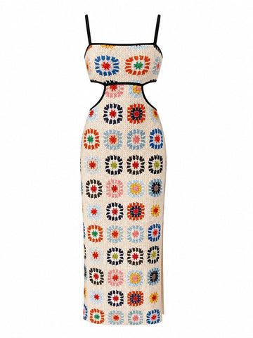 Radiant Floral Crochet Bodycon Dress