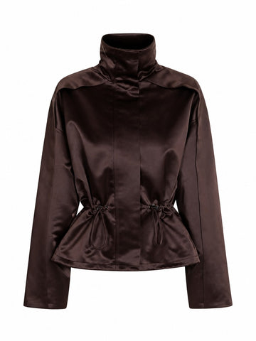 Elegant Satin Drawstring Jacket