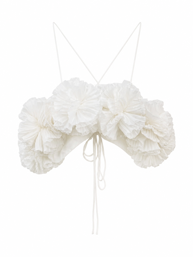 Daring Floral Off-Shoulder Cropped Vest