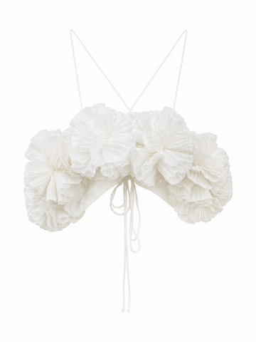 Daring Floral Off-Shoulder Cropped Vest