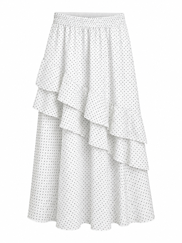 Graceful Polka Dot Ruffle Skirt