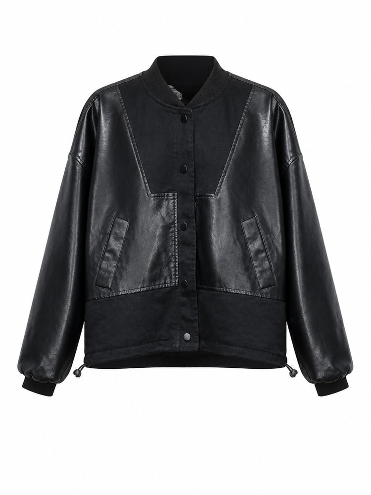 Audacious PU Patchwork Jacket
