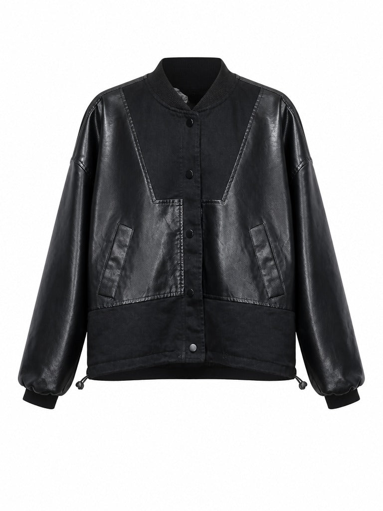 Audacious PU Patchwork Jacket
