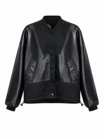 Audacious PU Patchwork Jacket