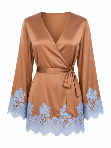 Radiant Lace Satin Mini Dress