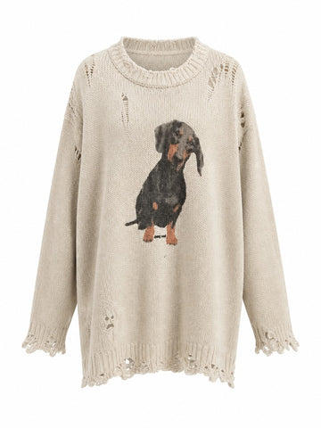 Wild Heart Distressed Knit Sweater