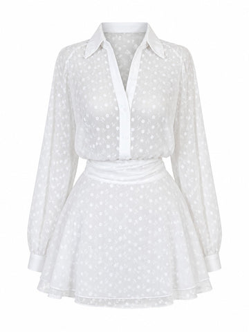 Ethereal Sheer Polka Dot Skirt Set