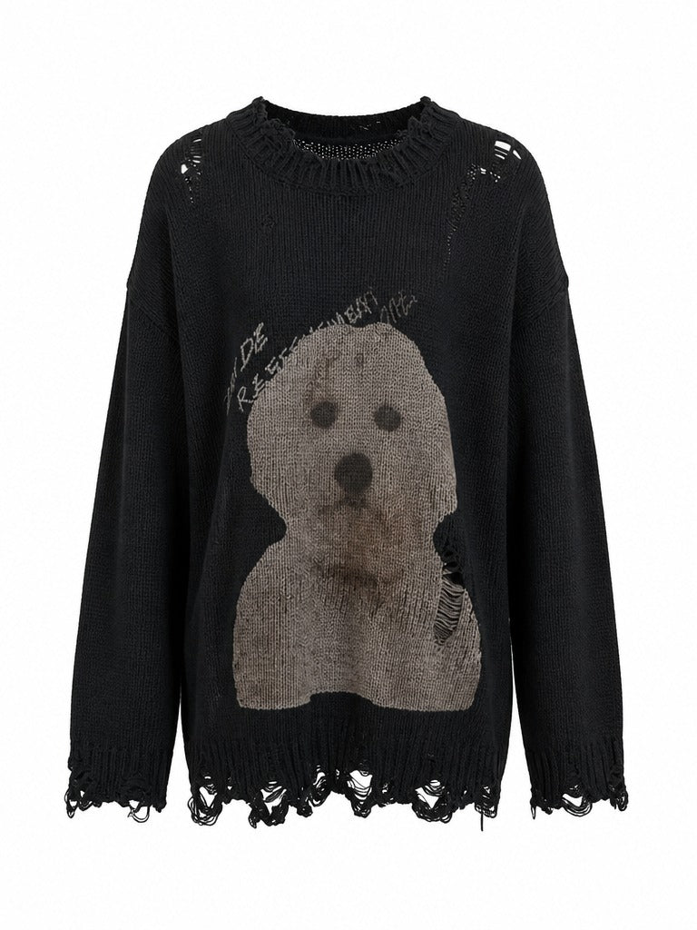 Audacious Ripped Knit Pullover