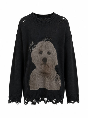Audacious Ripped Knit Pullover