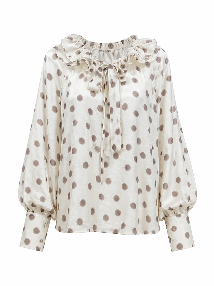 Liberated Ruffled Printed Chiffon Blouse