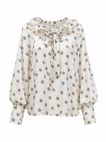 Liberated Ruffled Printed Chiffon Blouse