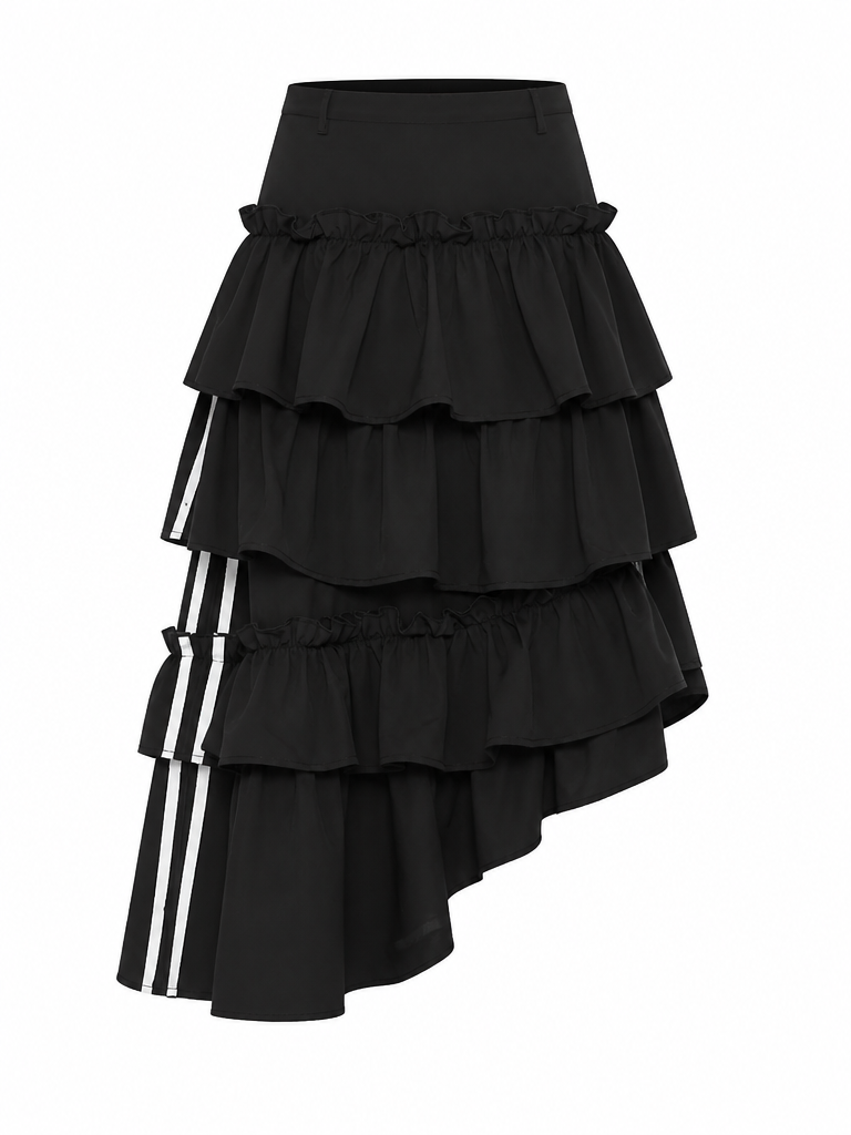 Audacious Tiered Ruffle Midi Skirt