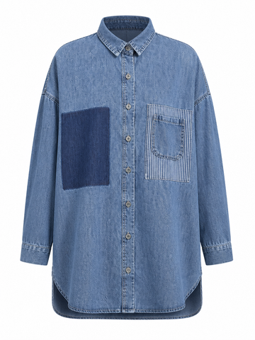 Wanderlust Patchwork Denim Shirt