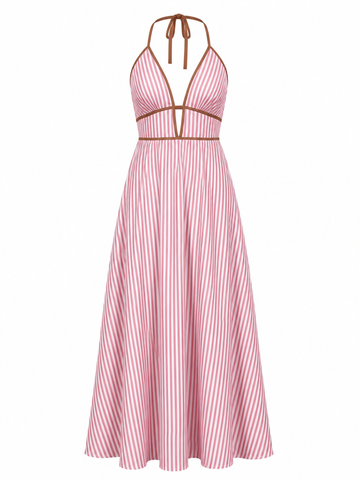 Wanderlust Striped Halter Maxi Dress