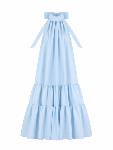Radiant Halter Tiered Maxi Dress