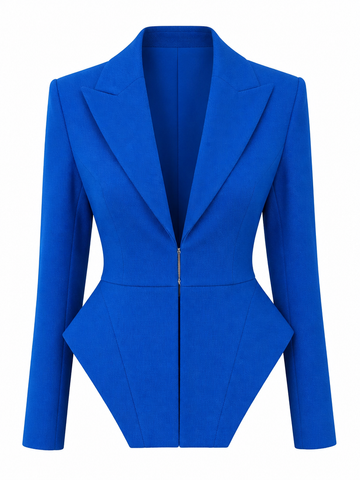 Confident Peplum Blazer Wide-Leg Pants