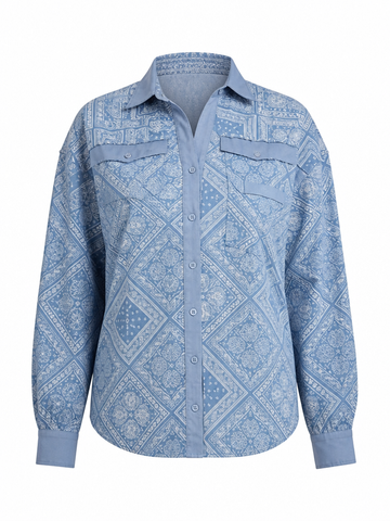 Wanderlust Paisley Oversized Denim Shirt
