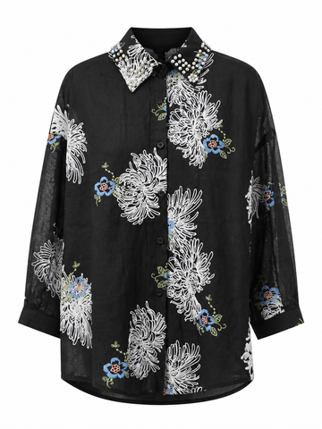 Radiant Embroidered Beaded Blouse