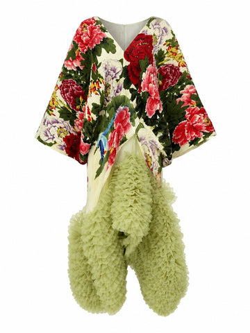 Adventurous Pleated Ruffled Kaftan