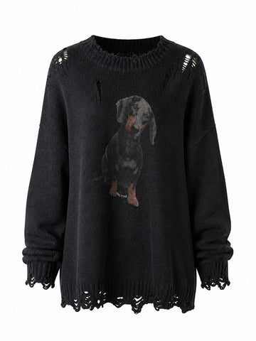Wild Heart Distressed Knit Sweater