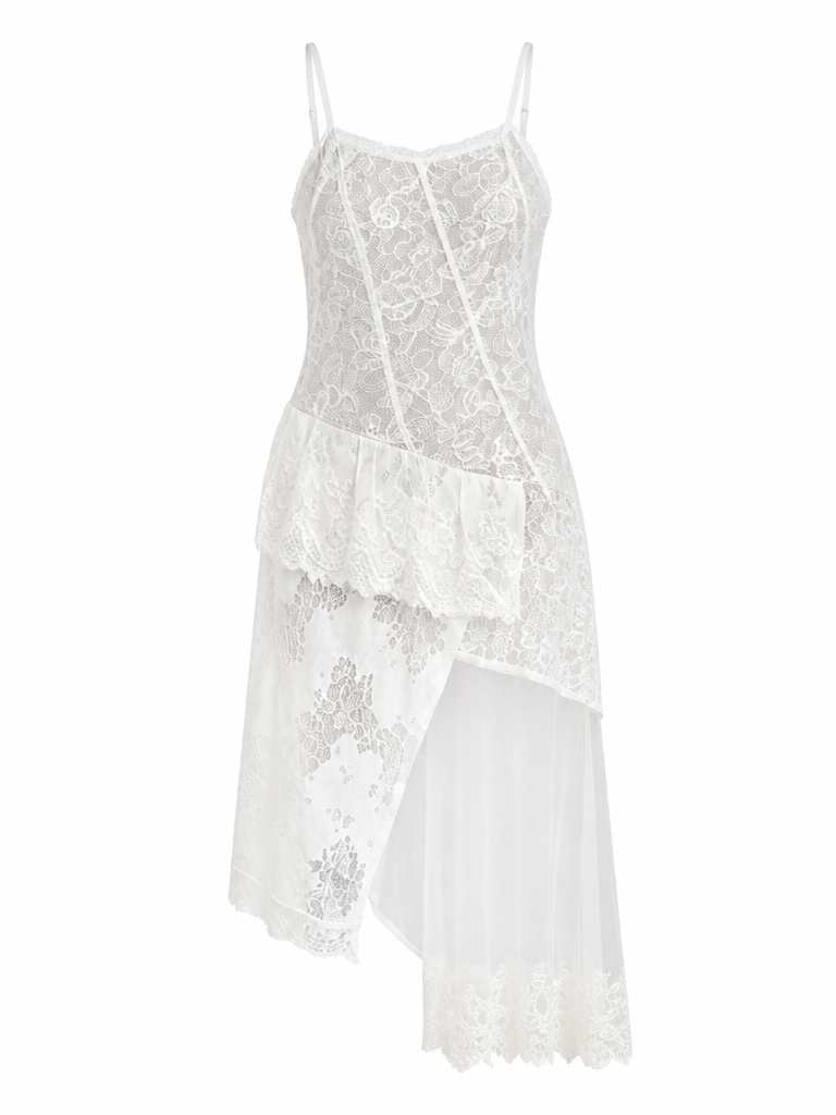 Ethereal Lace Mesh Maxi Dress