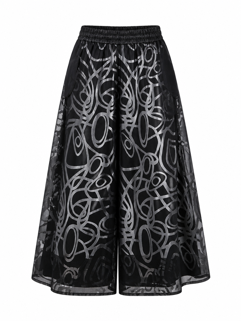 Magnetic Geometric Wide Leg Pants