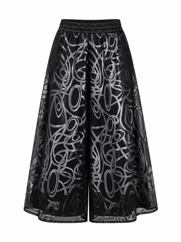 Magnetic Geometric Wide Leg Pants