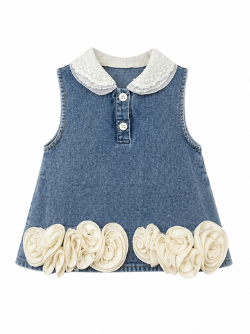 Worthy Floral Denim Vest