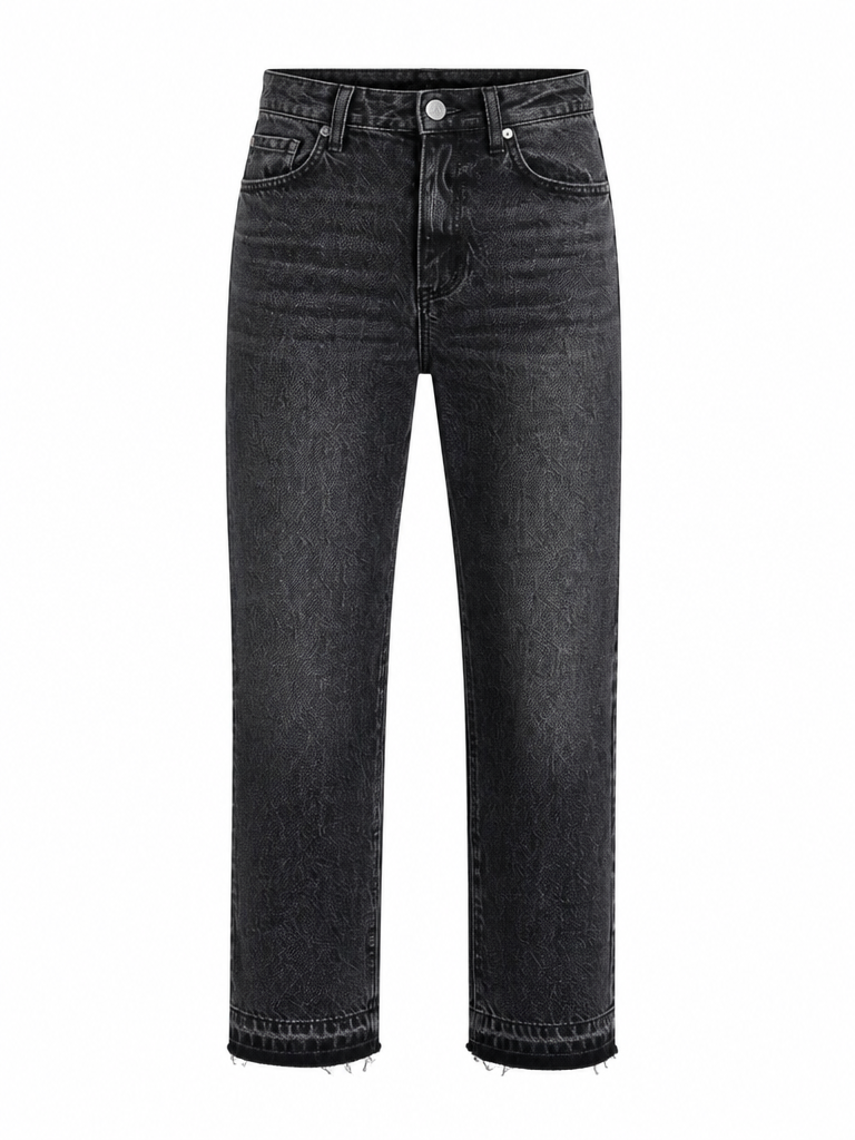Confident Distressed Black Denim Jeans