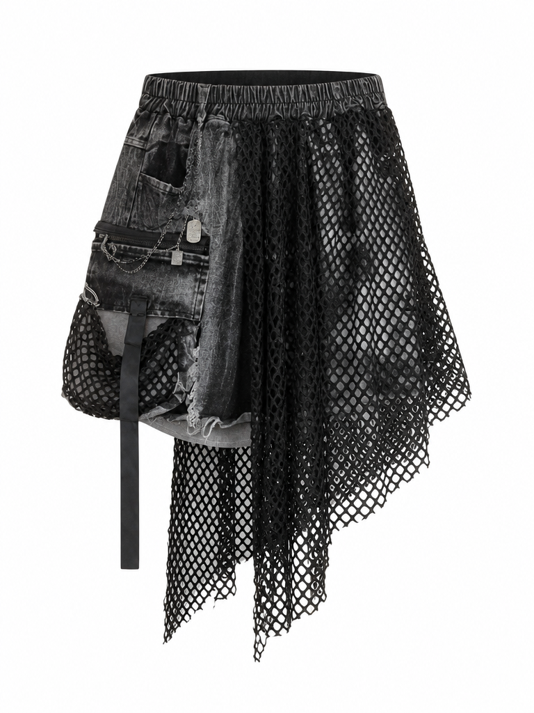 Audacious Mesh Denim Shorts