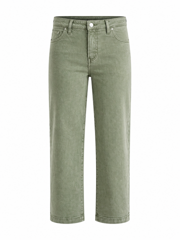 Grounded Olive Cropped Barrel Jeans