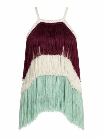 Free Spirit Fringe Halter Blouse