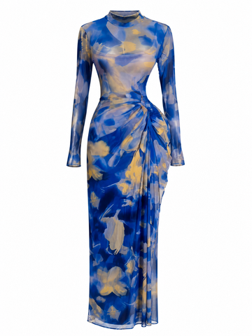 Wild Heart Printed Ruched Maxi Dress