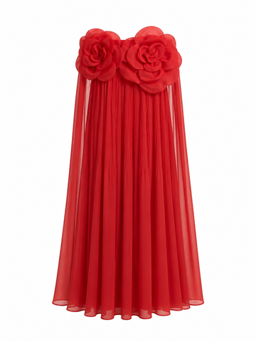 Radiant Organza Pleated Maxi Dress