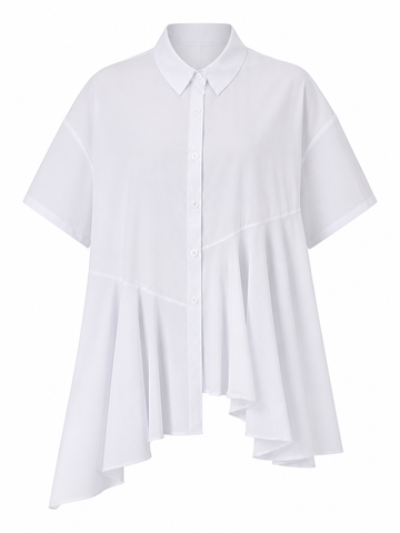 Sovereign Pleated Irregular Hem Blouse
