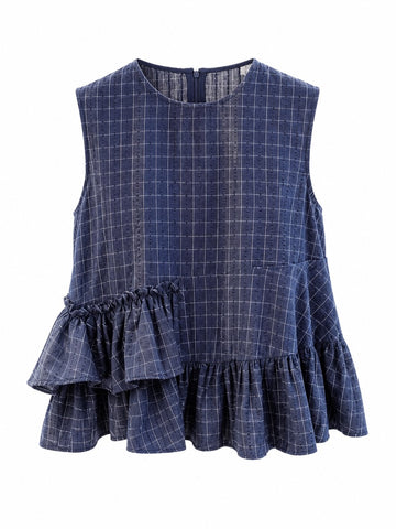 Free Spirit Plaid Ruffled Tank Top
