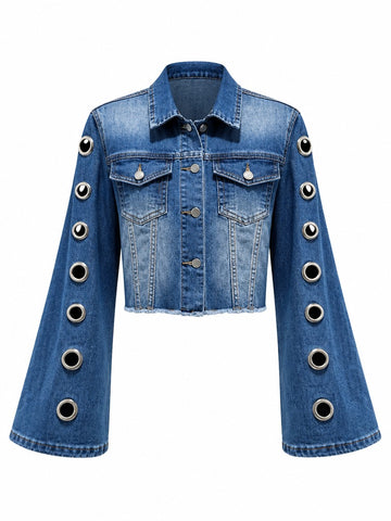 Audacious Eyelet Bell Sleeve Jacket