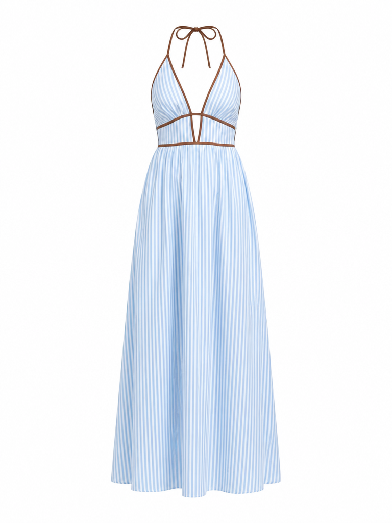 Wanderlust Striped Halter Maxi Dress