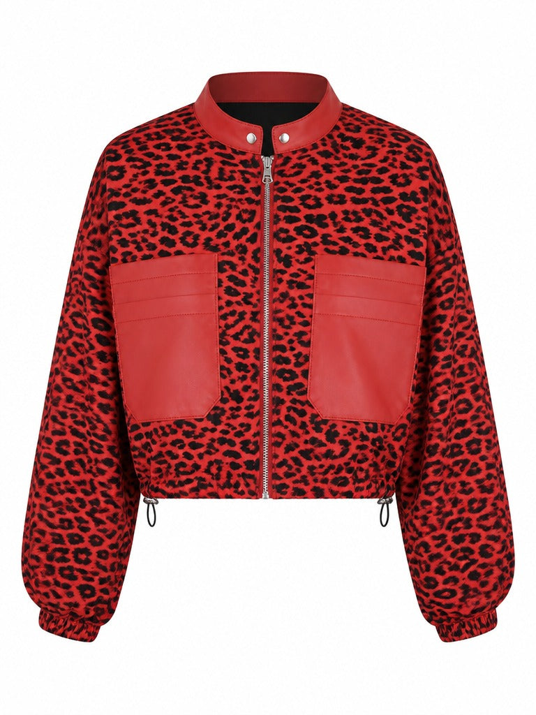Fierce Leopard Patchwork Short Jacket