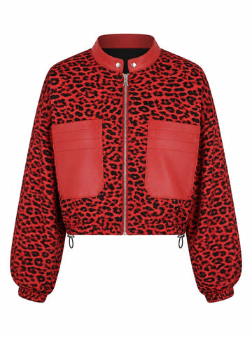 Fierce Leopard Patchwork Short Jacket