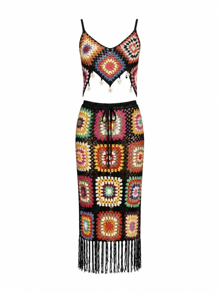 Wild Heart Crochet Tassel Skirt Set