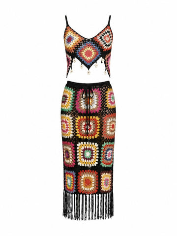 Wild Heart Crochet Tassel Skirt Set