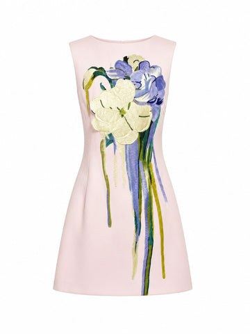 Divine Applique Floral Mini Dress