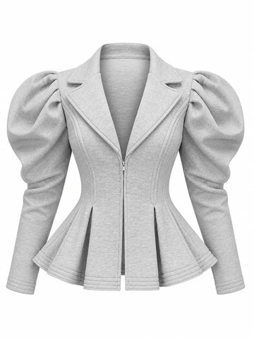 Audacious Ruched Puff Sleeve Jacket